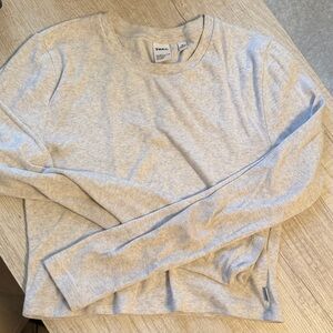 TNA Cream Ribbed Crewneck Long Sleeve